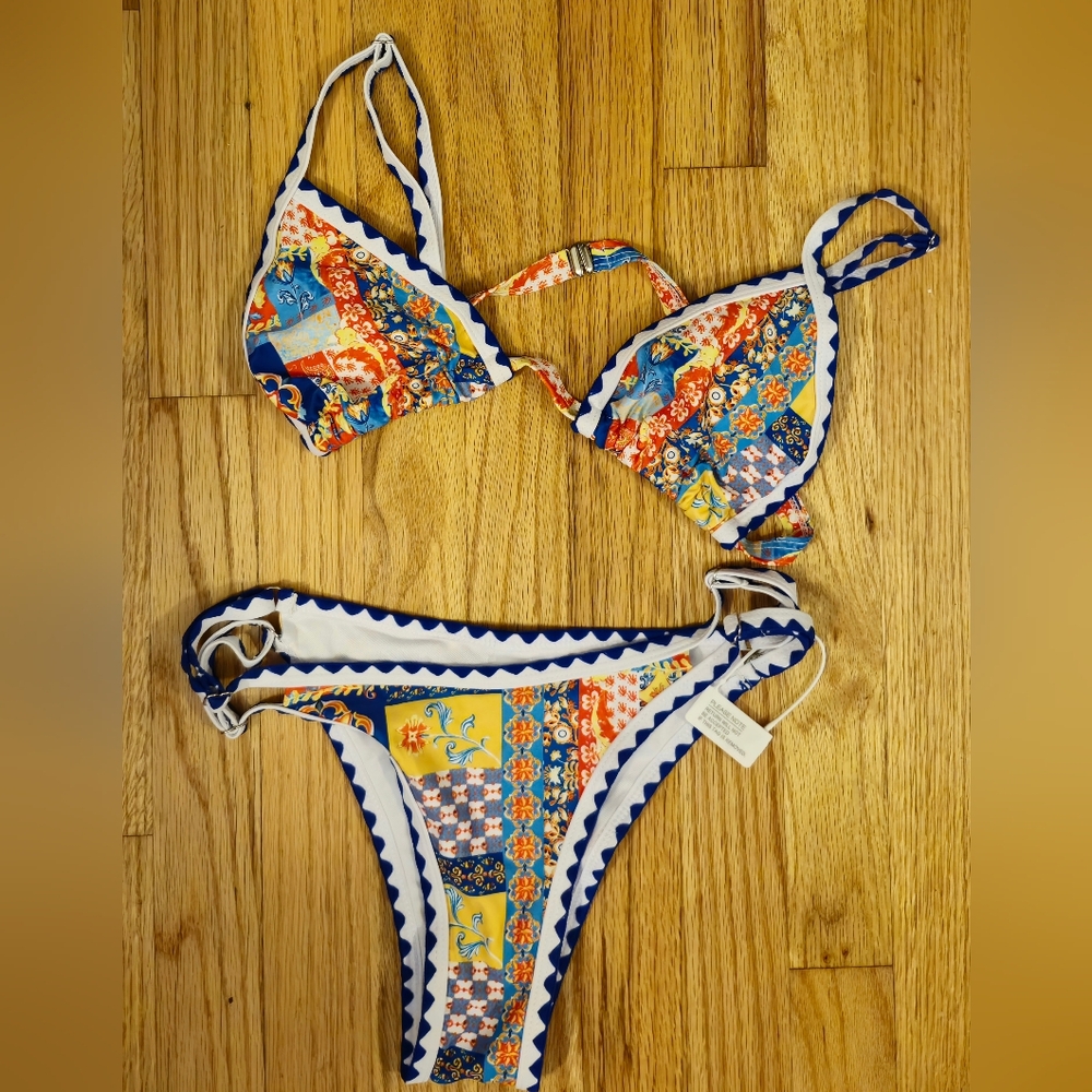AI'MAGE Knot Front Two Piece Bikini Set Women's Size M